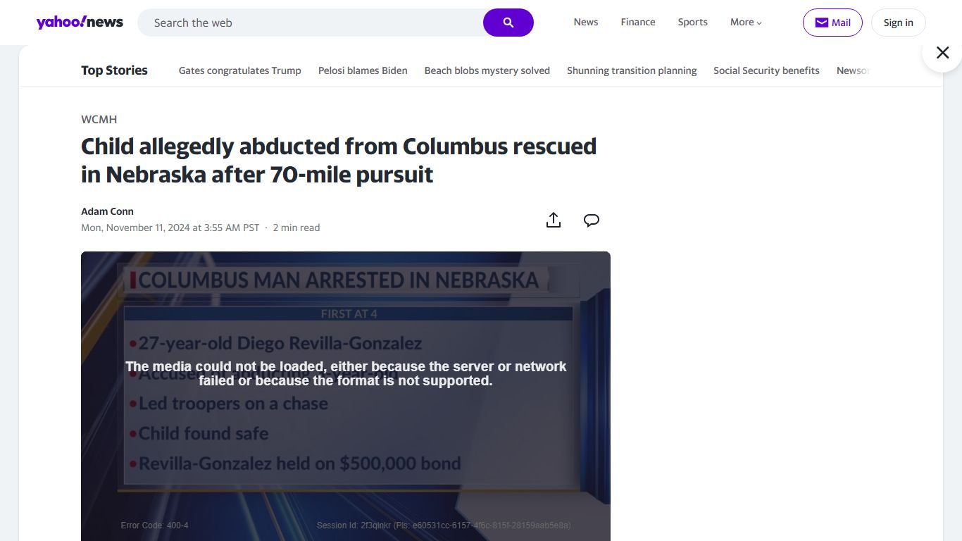 Child allegedly abducted from Columbus rescued in Nebraska ... - Yahoo